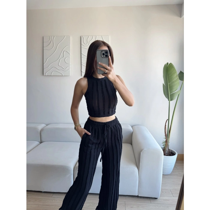 Halter Fitilli İkili Takım - SİYAH