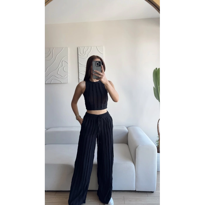 Halter Fitilli İkili Takım - SİYAH