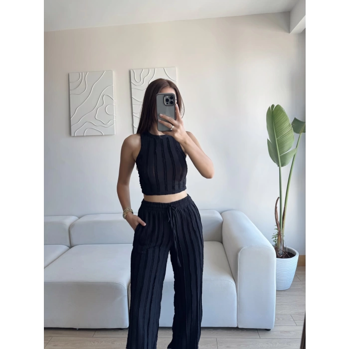 Halter Fitilli İkili Takım - SİYAH
