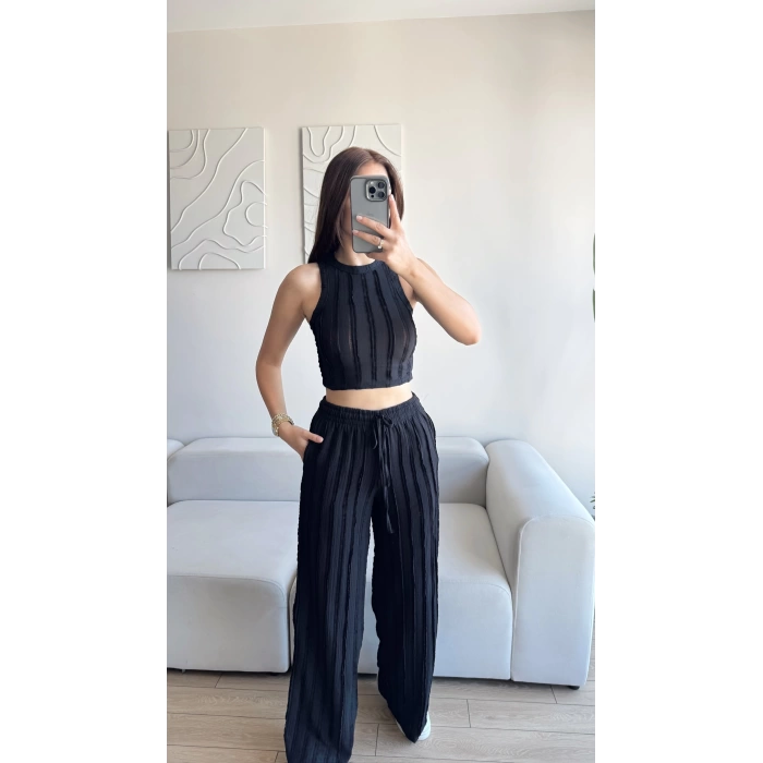 Halter Fitilli İkili Takım - SİYAH