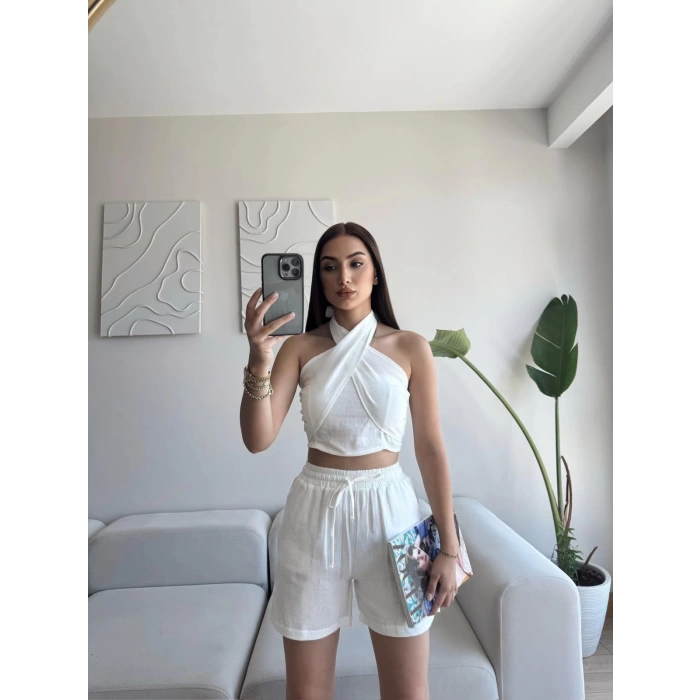 Halter Şortlu İkili Takım - BEYAZ