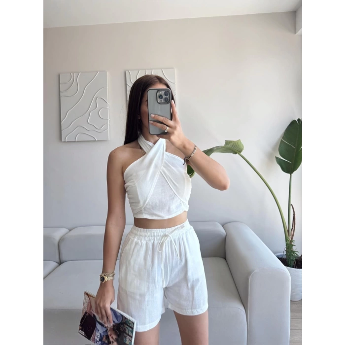 Halter Şortlu İkili Takım - BEYAZ