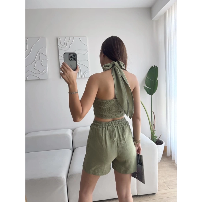 Halter Şortlu İkili Takım - YEŞİL