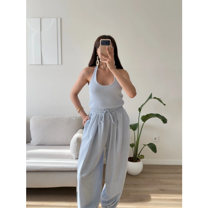 Halter Yaka Jogger Tulum - BEBE MAVİSİ