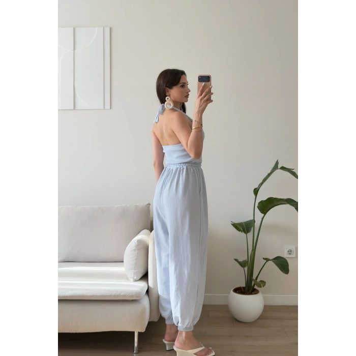 Halter Yaka Jogger Tulum - BEBE MAVİSİ