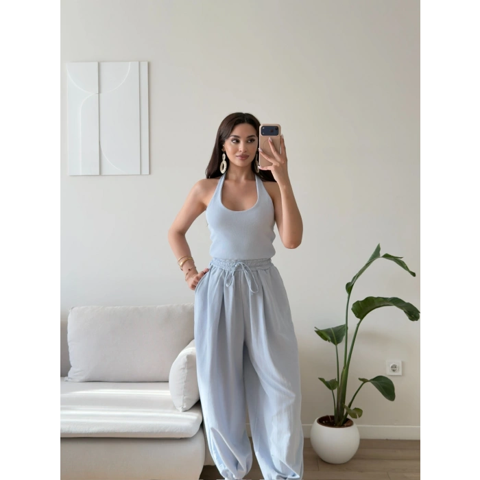 Halter Yaka Jogger Tulum - BEBE MAVİSİ