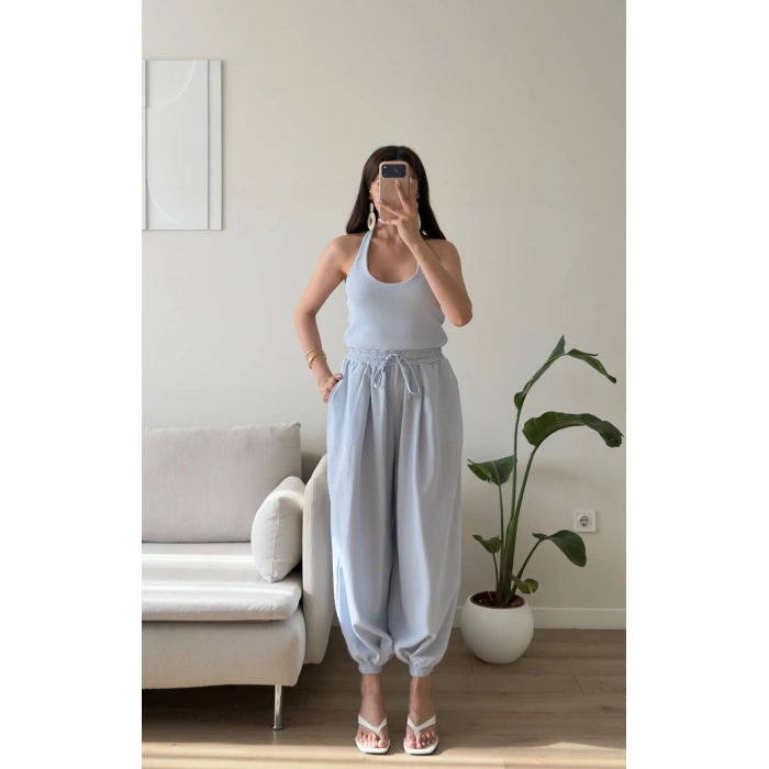 Halter Yaka Jogger Tulum - BEBE MAVİSİ