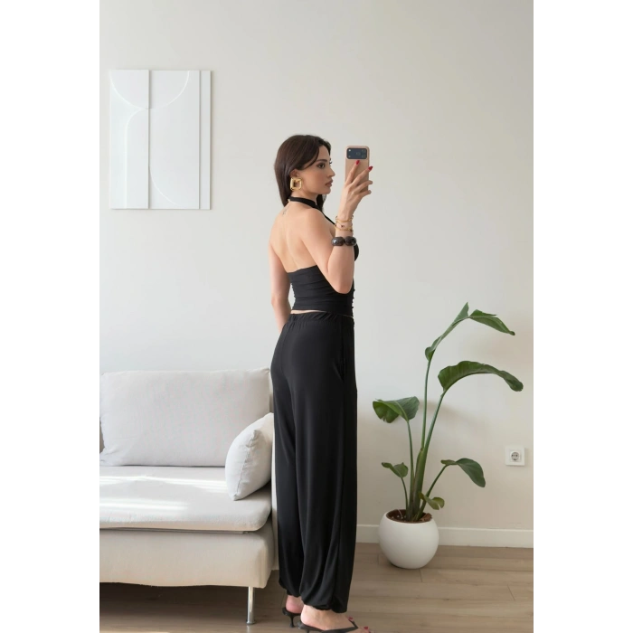 Halter Yaka Sandy Takım - SİYAH