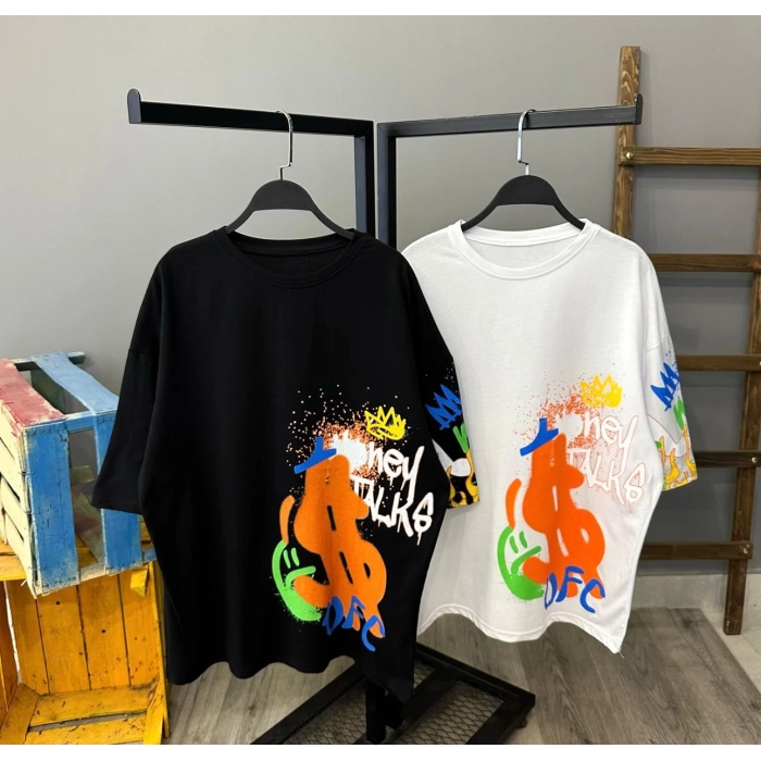 Hey Talks Unisex Oversize T-shirt-SİYAH
