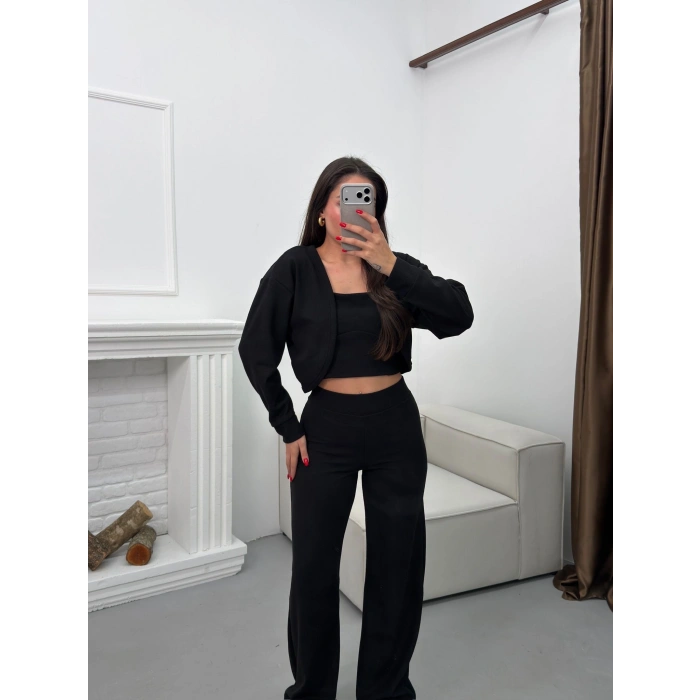 Hırkalı Üçlü Takım - SİYAH