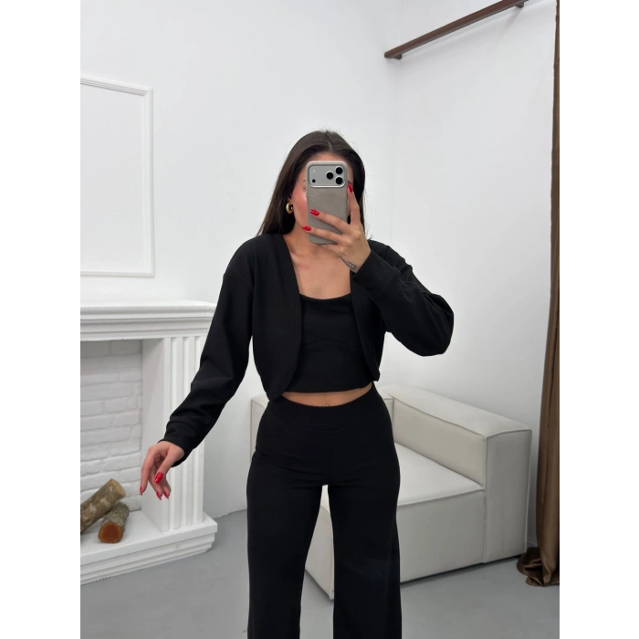 Hırkalı Üçlü Takım - SİYAH