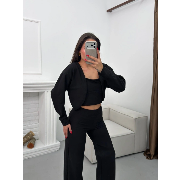 Hırkalı Üçlü Takım - SİYAH