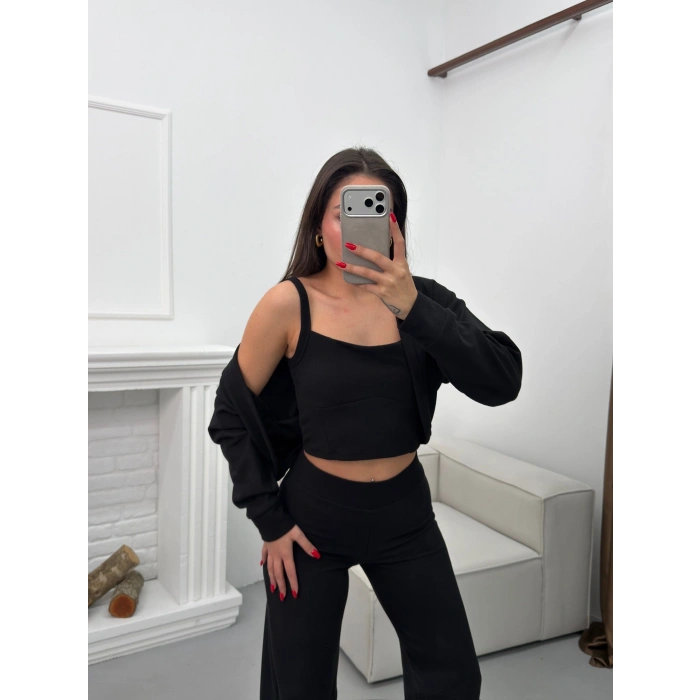 Hırkalı Üçlü Takım - SİYAH