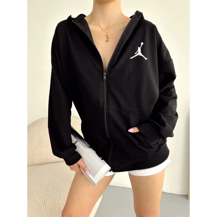Jordan Oversize Hırka - SİYAH