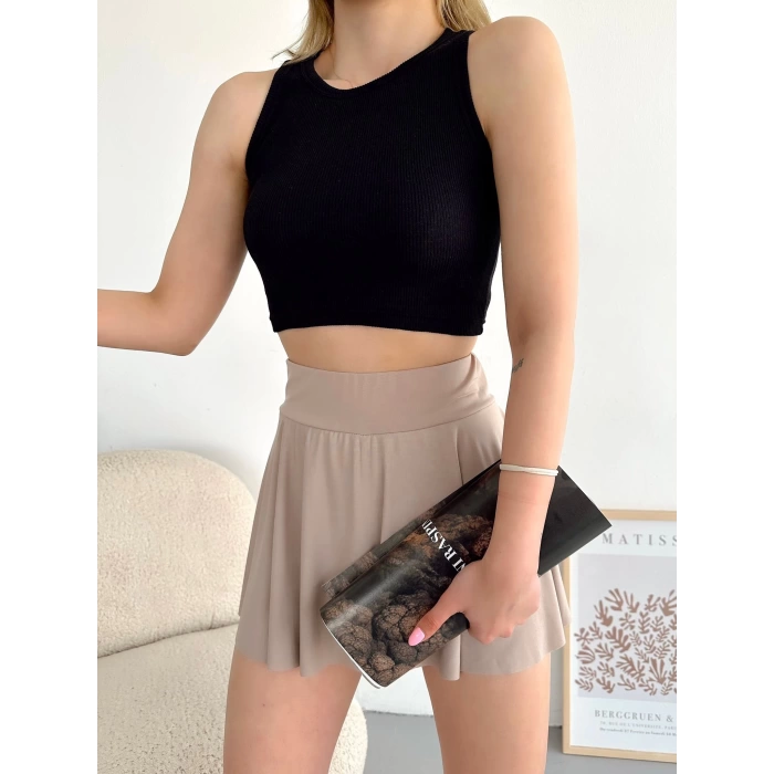 Kaşkorse Crop Atlet-SİYAH