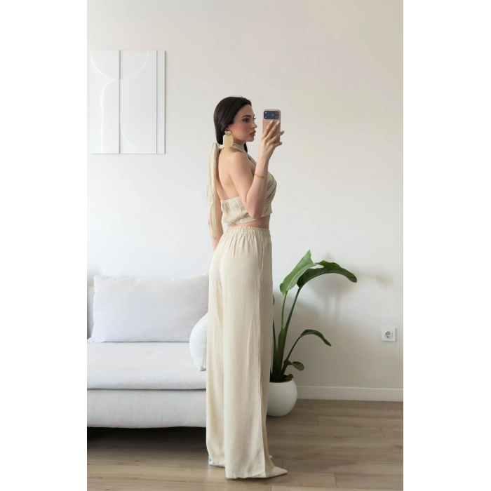 Keten Halter İkili Takım - BEJ