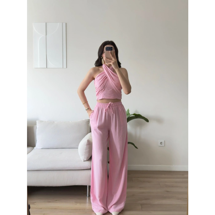 Keten Halter İkili Takım - PEMBE