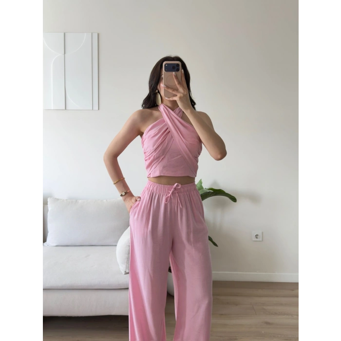 Keten Halter İkili Takım - PEMBE
