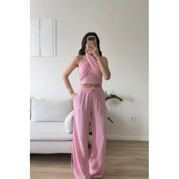 Keten Halter İkili Takım - PEMBE