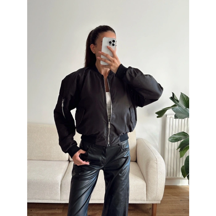Kol Fermuar Bomber Ceket