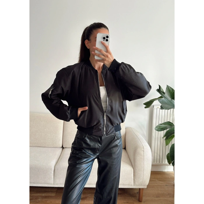 Kol Fermuar Bomber Ceket