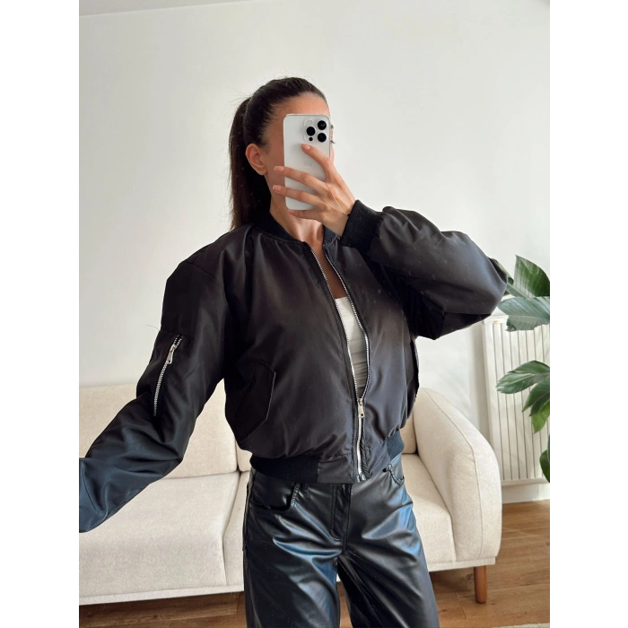 Kol Fermuar Bomber Ceket