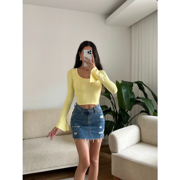 Kol İspanyol Biyeli Crop - SARI