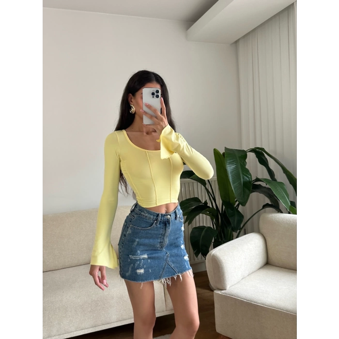 Kol İspanyol Biyeli Crop - SARI