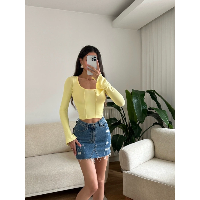 Kol İspanyol Biyeli Crop - SARI