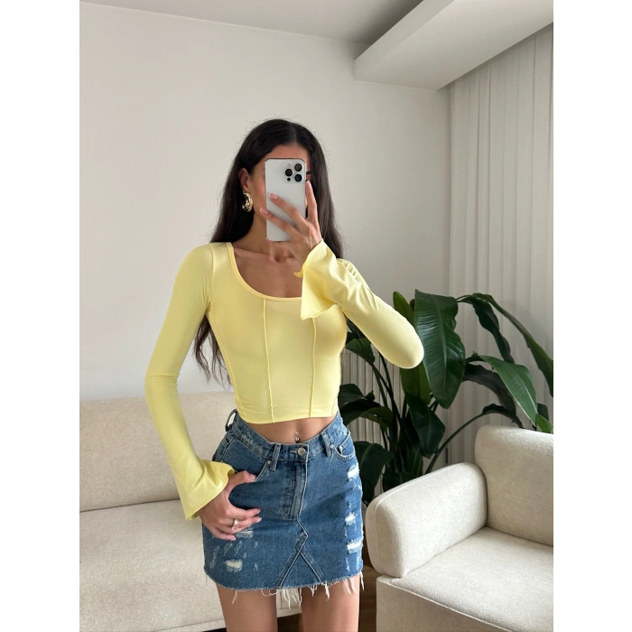 Kol İspanyol Biyeli Crop - SARI