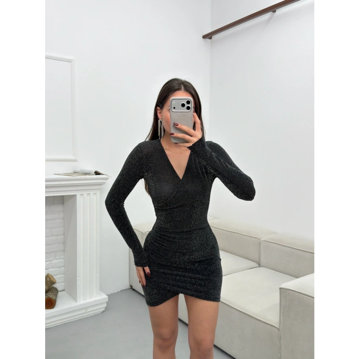 Kruvaze Simli Elbise