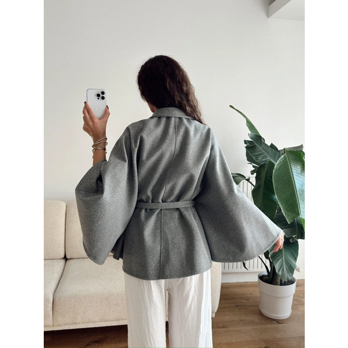 Kuşaklı Kaşe Panço - GRİ