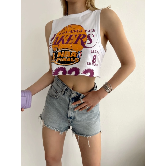 Lakers Kolsuz Crop - BEYAZ