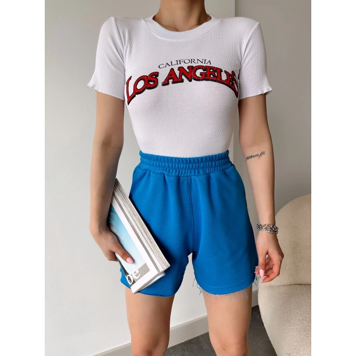 Los Angeles Kaşkorse Crop-BEYAZ