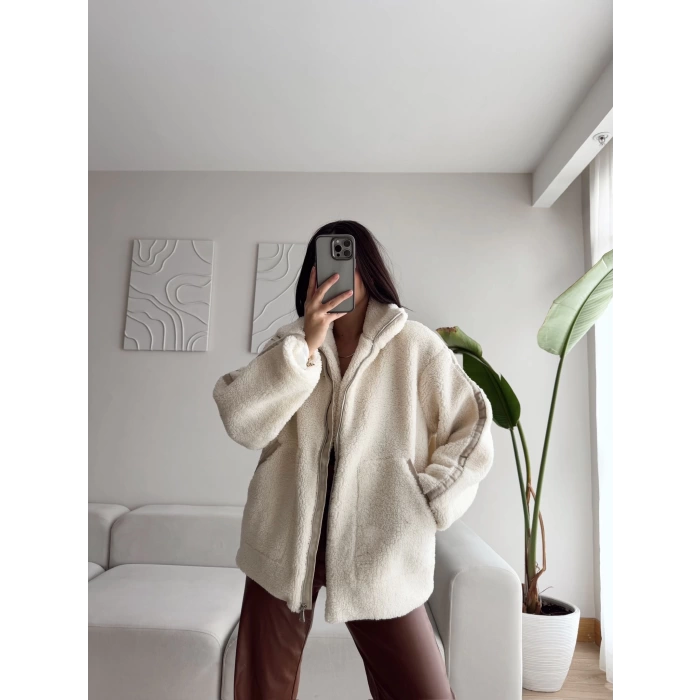 Lux Bear Peluş Astarlı Ceket - BEJ