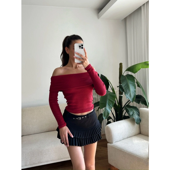Madonna Yaka Yumoş Crop - BORDO