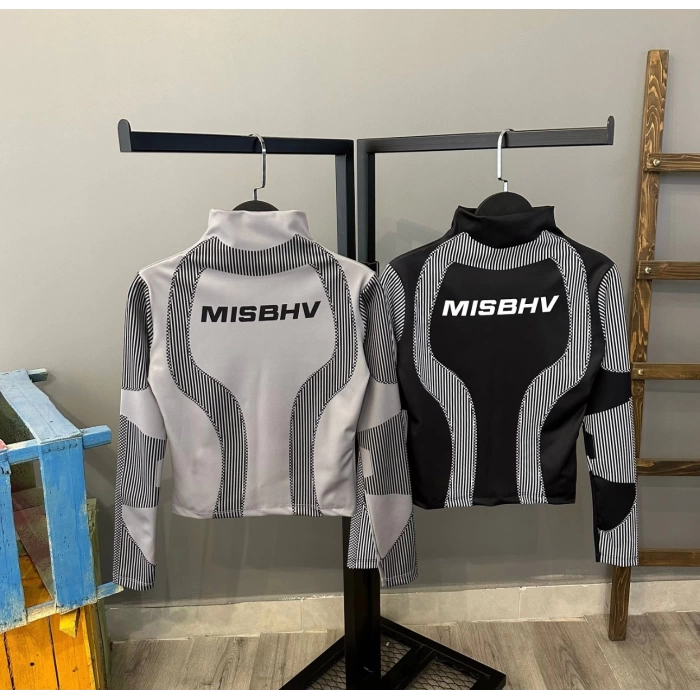 MISBHV Boğazlı Crop Bluz-GRİ