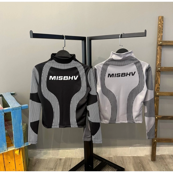 MISBHV Boğazlı Crop Bluz-SİYAH