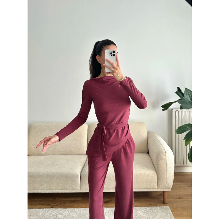 Modal Bel Kuşak İkili Takım - BORDO