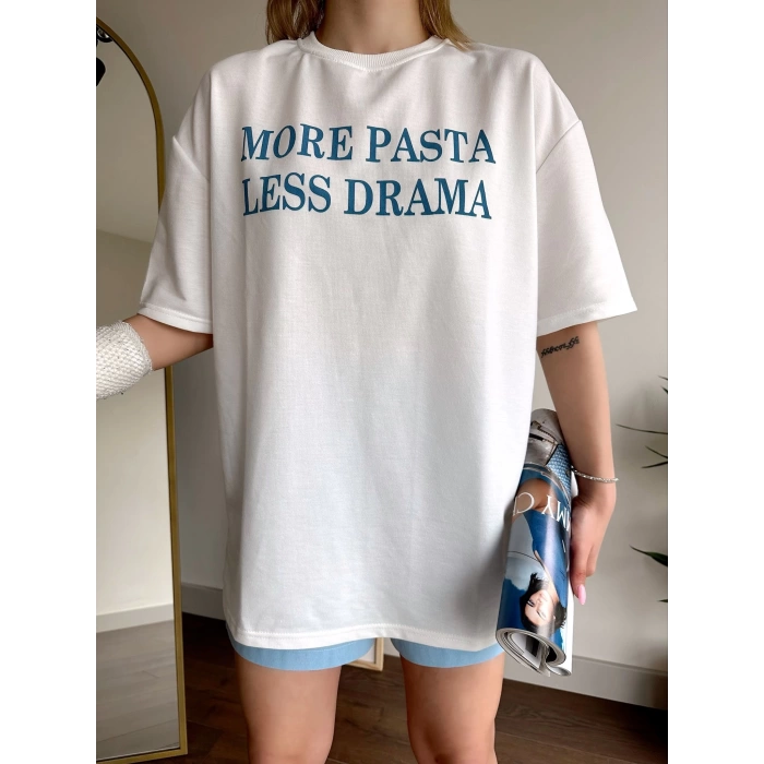 More Pasta Less Drama Unisex Oversize T-shirt