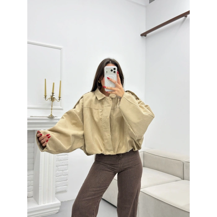 Muadil Oversize Ceket - BEJ