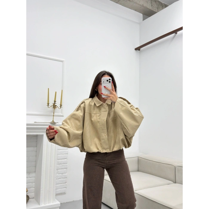 Muadil Oversize Ceket - BEJ