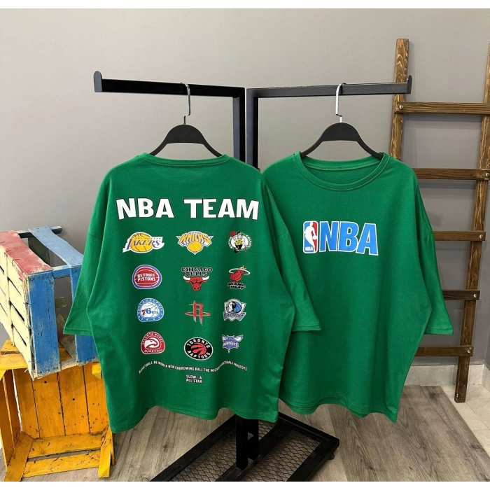 NBA Team Unisex Oversize T-shirt-YEŞİL