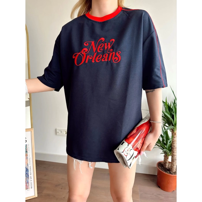New Orleans Unisex Oversize T-shirt-SİYAH