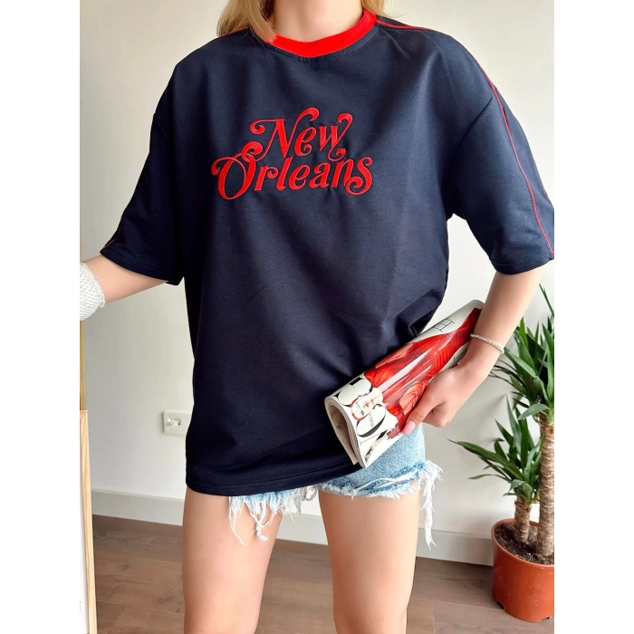 New Orleans Unisex Oversize T-shirt-SİYAH