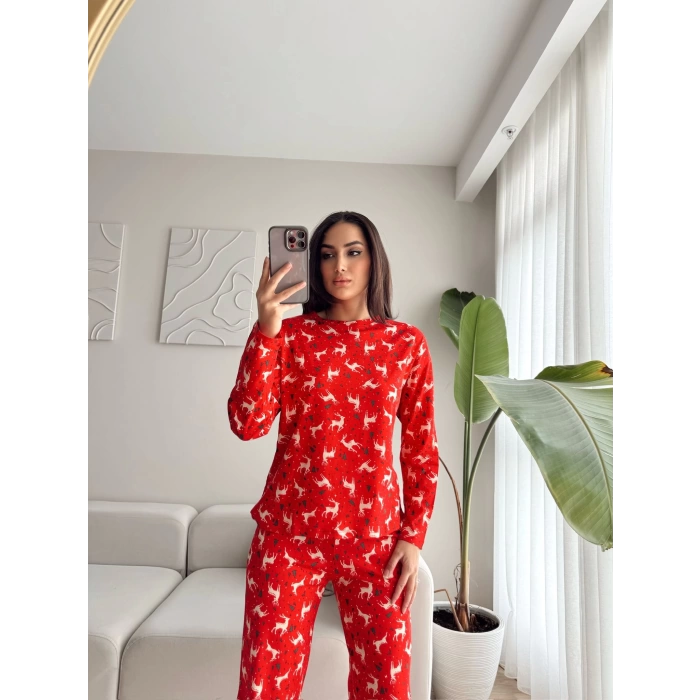 Noel Geyikli Pijama Takımı