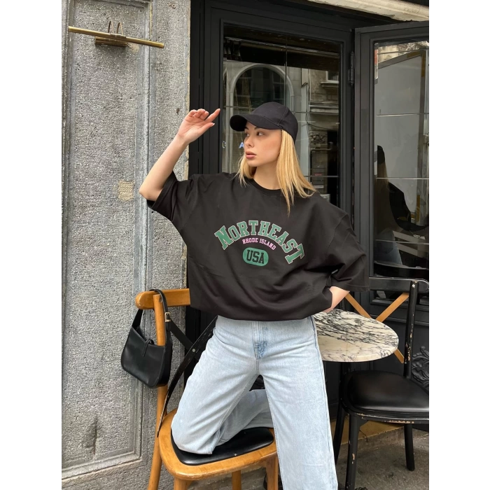 Northeast Unisex Oversize T-shirt-SİYAH
