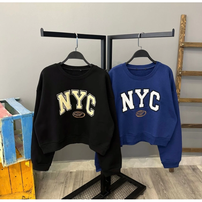 Nyc Crop Sweat-SİYAH