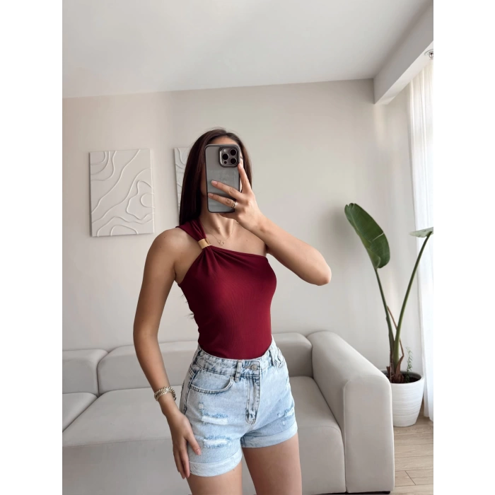 Omuz Aksesuar Crop - BORDO