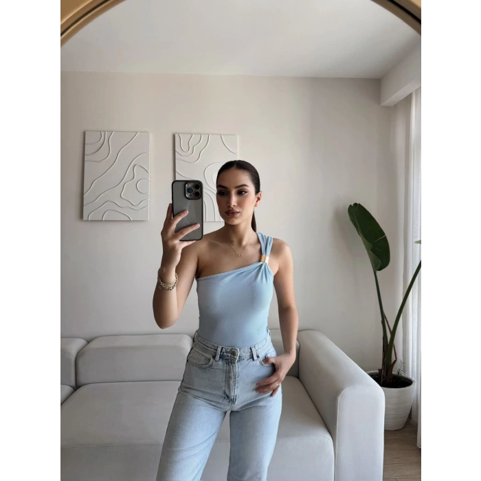 Omuz Aksesuar Crop - MAVİ